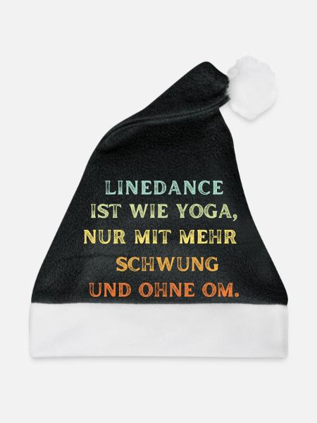Linedance ist wie Yoga mit mehr Schwung & ohne Om - Weihnachtsmütze - Schwarz/Weiß - Vorne