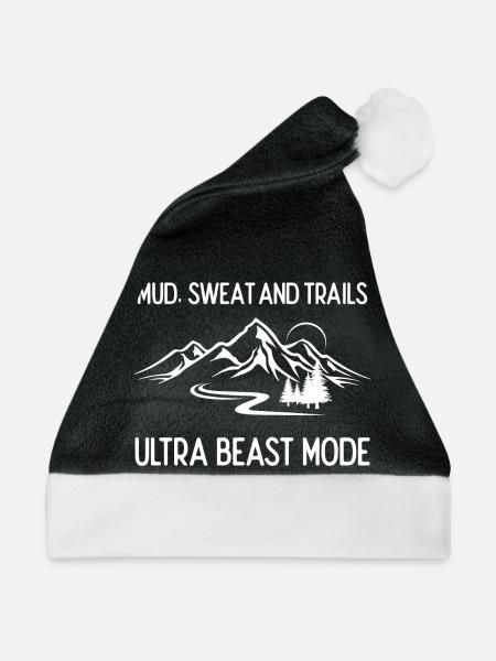 Ultra Running - Schlamm, Schweiß und Trails - Weihnachtsmütze - Schwarz/Weiß - Vorne