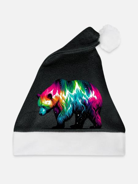 Bär - Weihnachtsmütze - Schwarz/Weiß