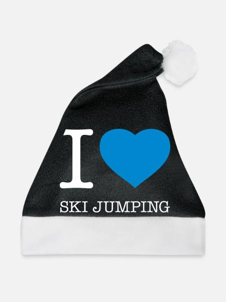 I LOVE SKI JUMPING - Weihnachtsmütze - Schwarz/Weiß