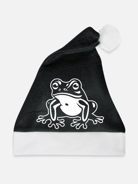 Frosch Tier - Weihnachtsmütze - Schwarz/Weiß