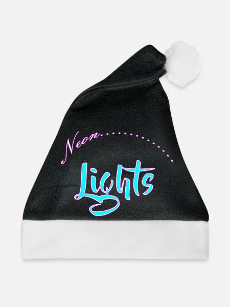 Neon Lights Schriftzug - Weihnachtsmütze - Schwarz/Weiß