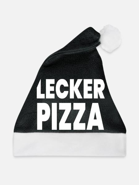 Pizza - Weihnachtsmütze - Schwarz/Weiß