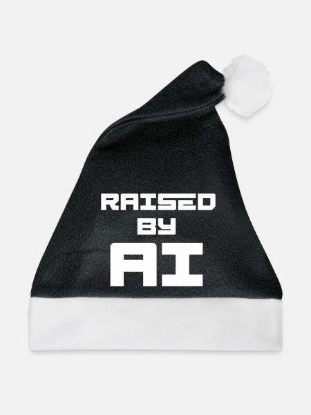 RAISED BY AI - Weihnachtsmütze - Schwarz/Weiß - Vorne