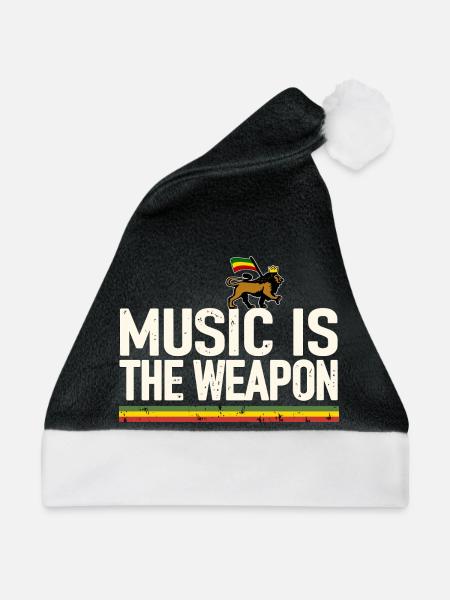 Reggae Music - Weihnachtsmütze - Schwarz/Weiß - Vorne