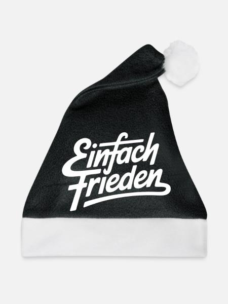 Einfach Frieden - Weihnachtsmütze - Schwarz/Weiß - Vorne