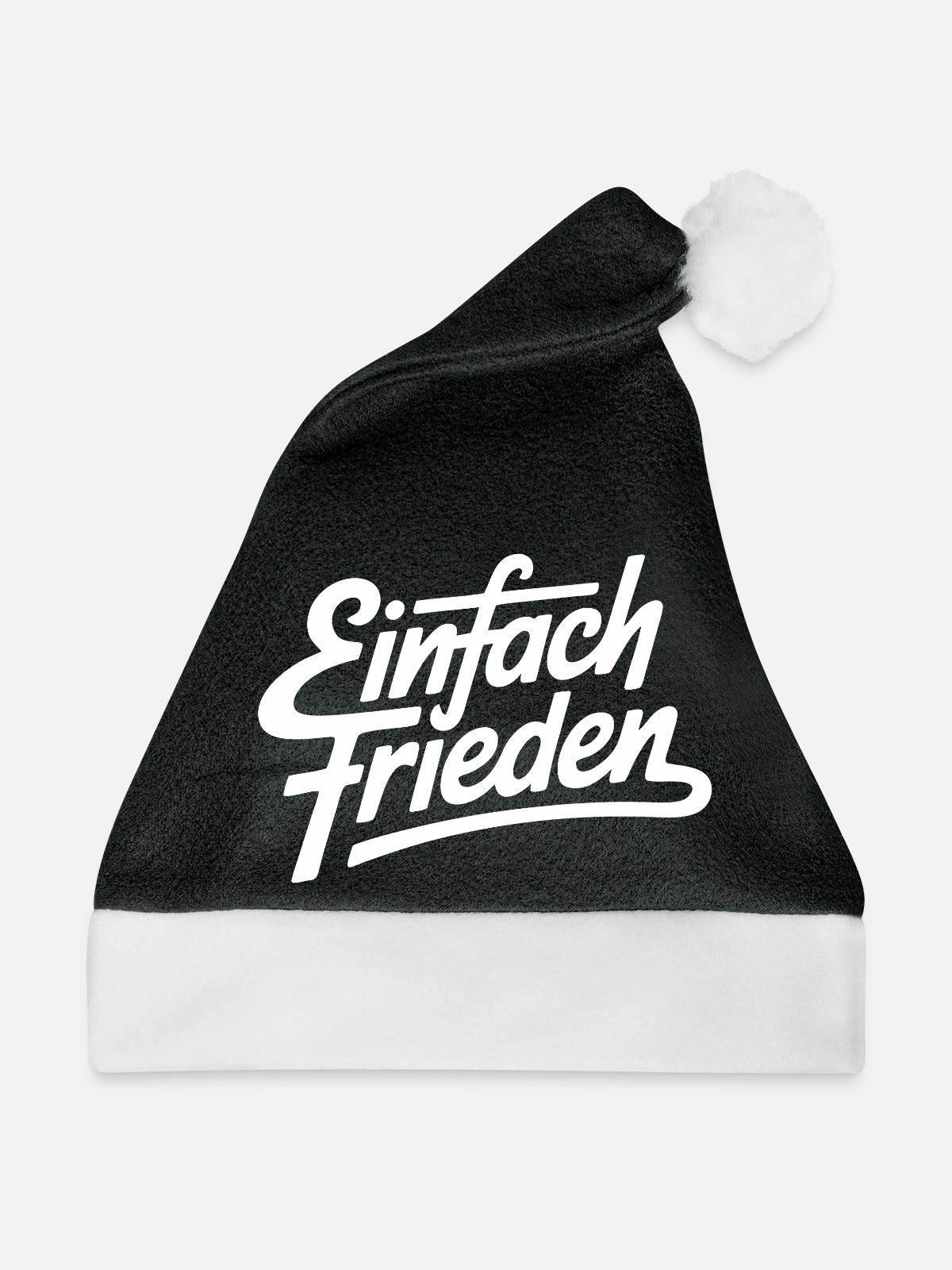 Einfach Frieden - Weihnachtsmütze - Schwarz/Weiß - Vorne