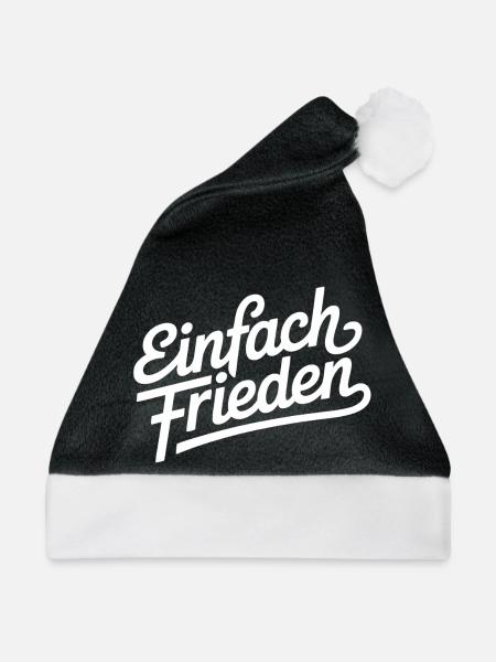 Einfach Frieden – Ruhe, Menschlichkeit - Weihnachtsmütze - Schwarz/Weiß
