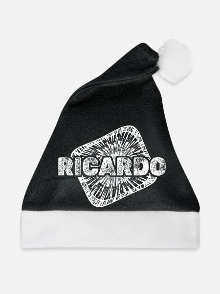 Ricardo als Babybauch - Weihnachtsmütze - Schwarz/Weiß - Vorne