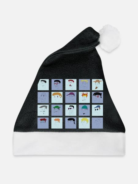 All Faces bisher Sammlung Nr. 1 - Weihnachtsmütze - Schwarz/Weiß