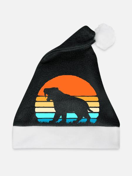 Urzeit Säbelzahntiger - Weihnachtsmütze - Schwarz/Weiß