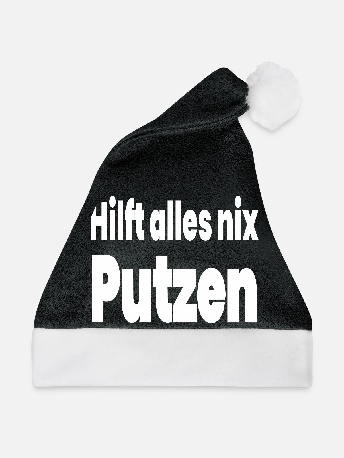 Putzen - Weihnachtsmütze - Schwarz/Weiß - Vorne