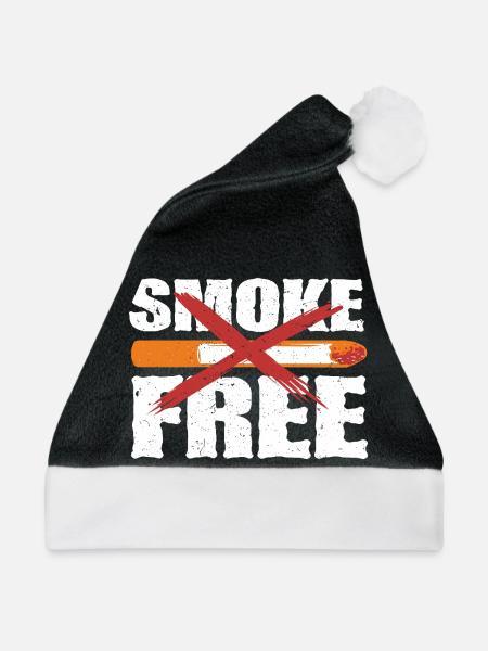 Nichtraucher Ex Raucher Smoke Free - Weihnachtsmütze - Schwarz/Weiß