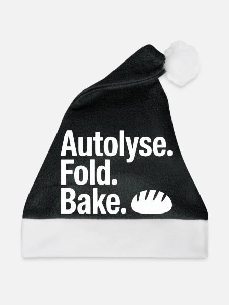 Autolyse Fold Backe Bread Kunst - Weihnachtsmütze - Schwarz/Weiß - Vorne