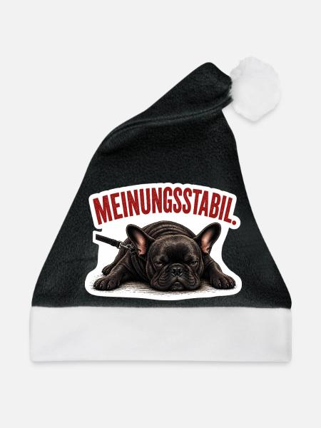 Frenchie – Meinungsstabil Bully - Weihnachtsmütze - Schwarz/Weiß