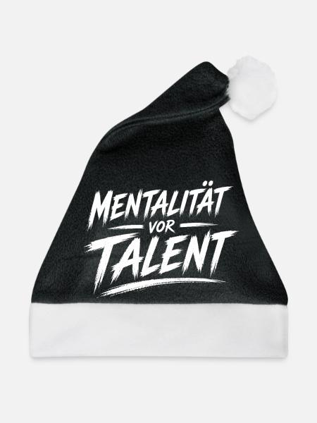 Mentalität vor Talent - Weihnachtsmütze - Schwarz/Weiß