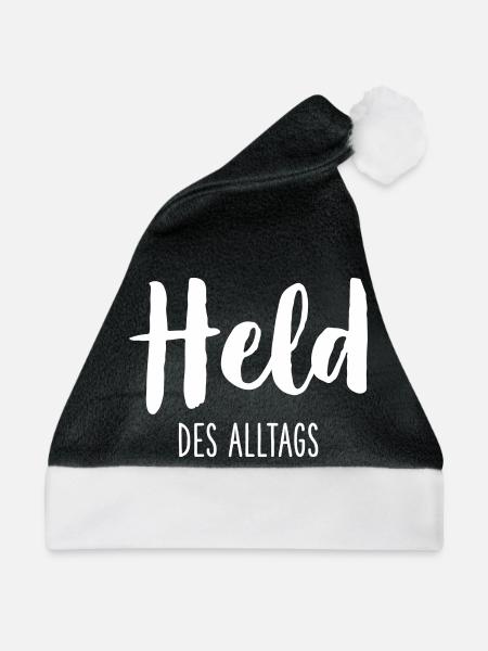 Held des Alltags – Starkes Statement Textdesign - Weihnachtsmütze - Schwarz/Weiß