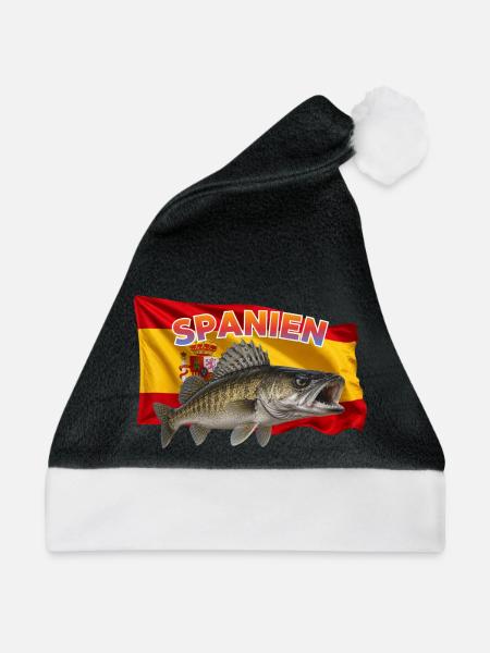 Zander Angeln Spanien - Angelurlaub Design - Weihnachtsmütze - Schwarz/Weiß