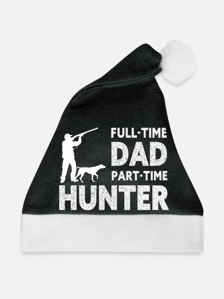 Vollzeit-Vater Teilzeit-Jäger – Geschenk für den Vater - Weihnachtsmütze - Schwarz/Weiß - Vorne