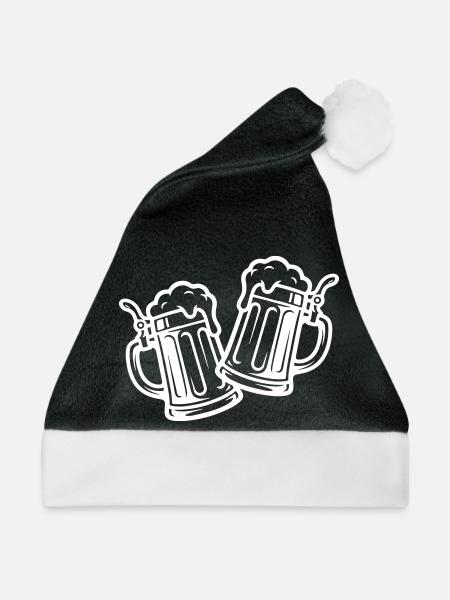 Bier Prost Symbol - Weihnachtsmütze - Schwarz/Weiß
