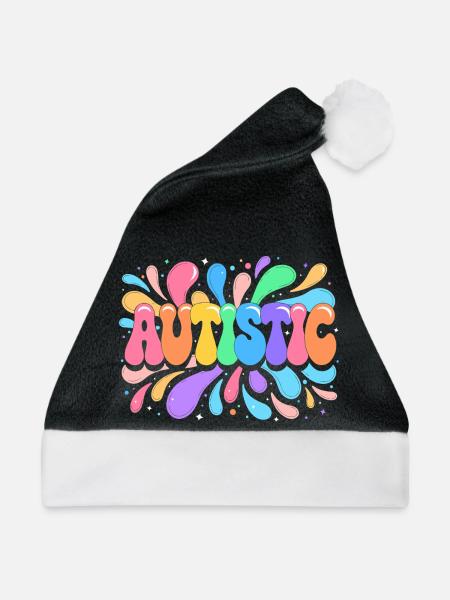 Regenbogen-Autistischer Stolz - Weihnachtsmütze - Schwarz/Weiß