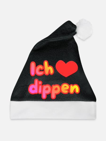 Ich liebe dippen - Weihnachtsmütze - Schwarz/Weiß