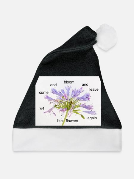 Zyklus der Blüte – Blumenpoem - Weihnachtsmütze - Schwarz/Weiß