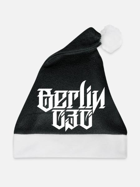 Berlin 030 Blackletter - Weihnachtsmütze - Schwarz/Weiß - Vorne