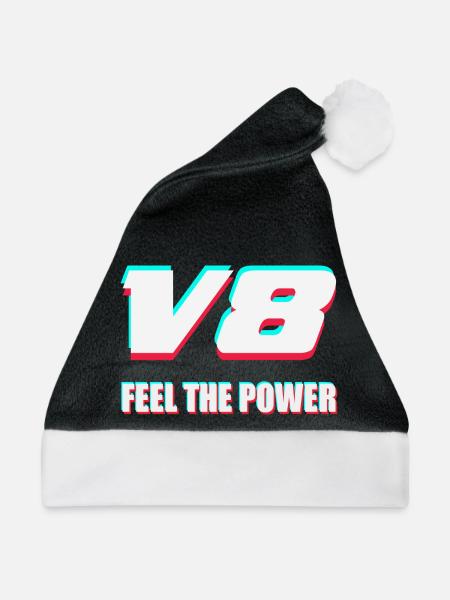 V8 - Weihnachtsmütze - Schwarz/Weiß