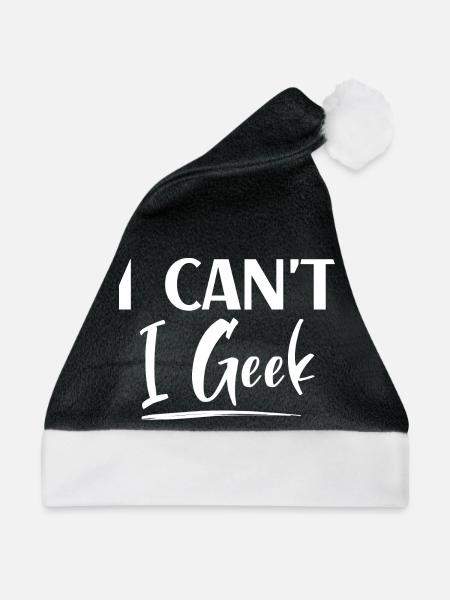 Darf ich nicht Geek? Fette Kontrasttypografie - Weihnachtsmütze - Schwarz/Weiß