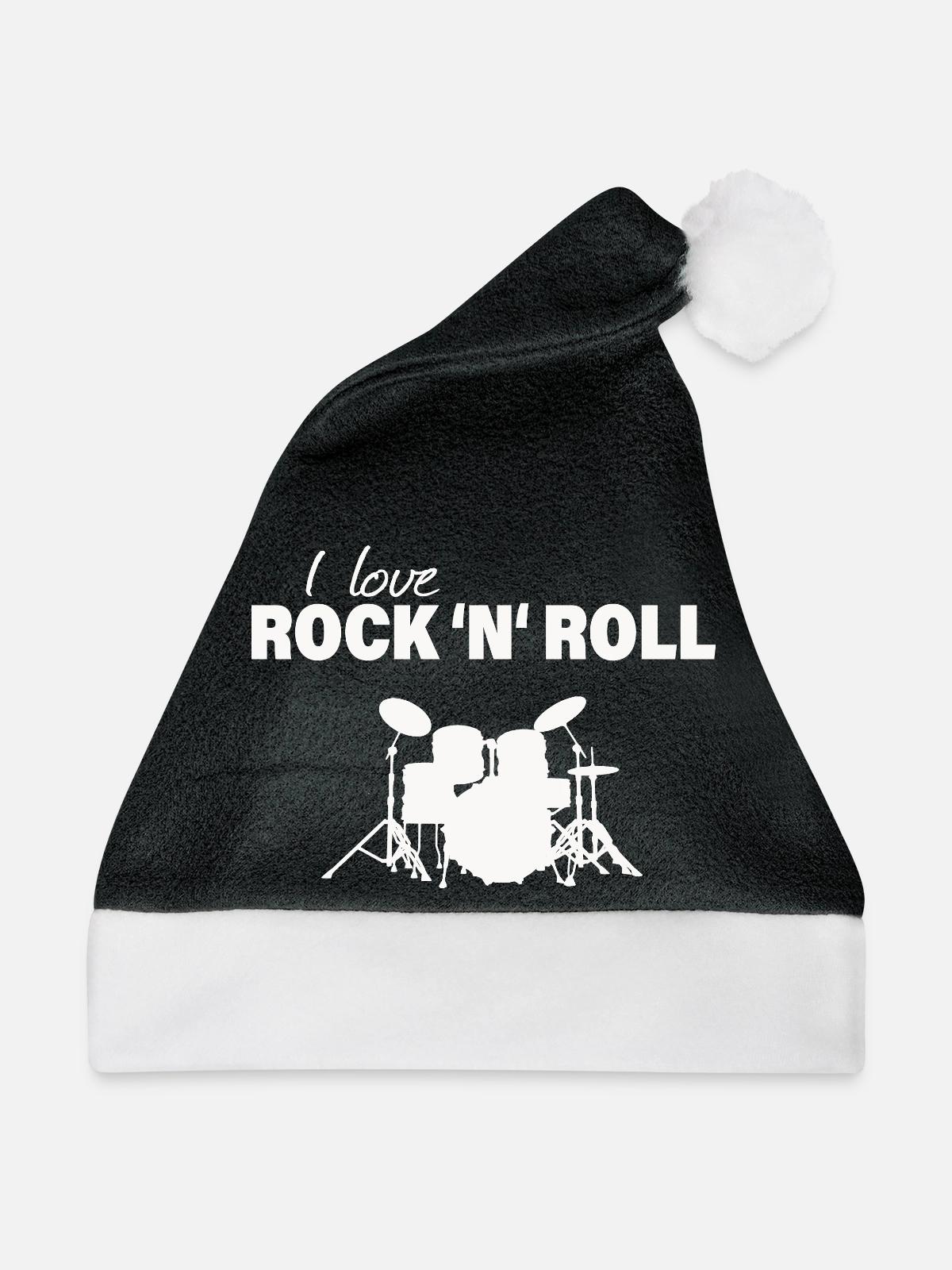 I LOVE ROCK 'N' ROLL - Weihnachtsmütze - Schwarz/Weiß - Vorne