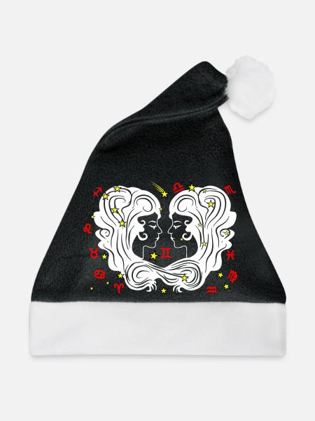 Zweifarbig - Weihnachtsmütze - Schwarz/Weiß - Vorne