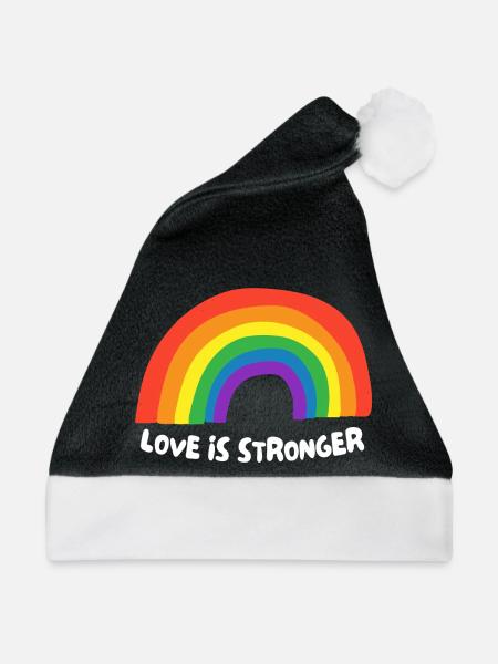 Liebe ist stärker. LGBT - Weihnachtsmütze - Schwarz/Weiß
