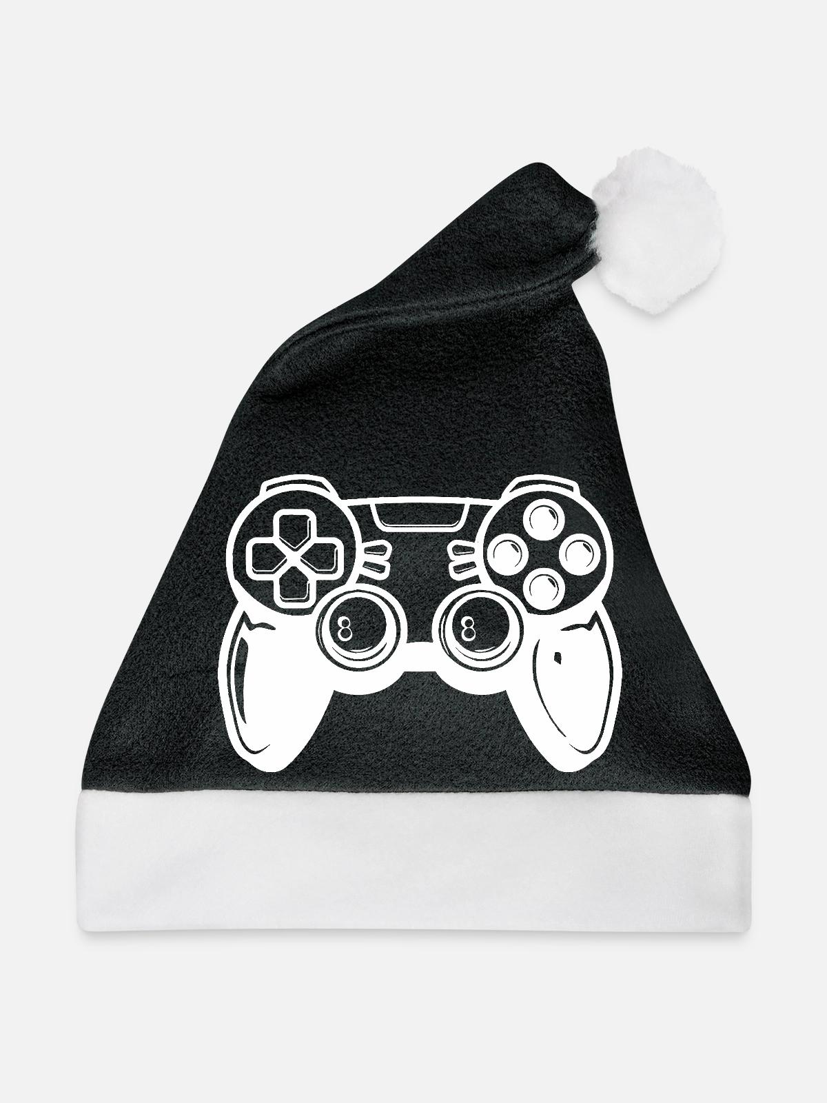 Videogames Controller - Weihnachtsmütze - Schwarz/Weiß - Vorne