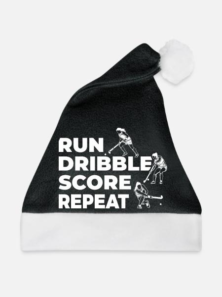Feldhockeyspieler - Weihnachtsmütze - Schwarz/Weiß - Vorne