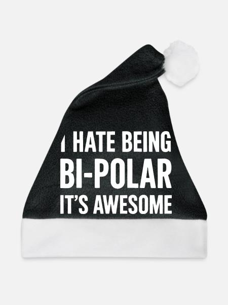 Ironischer Spruch über Bipolarität für Gamer - Weihnachtsmütze - Schwarz/Weiß - Vorne