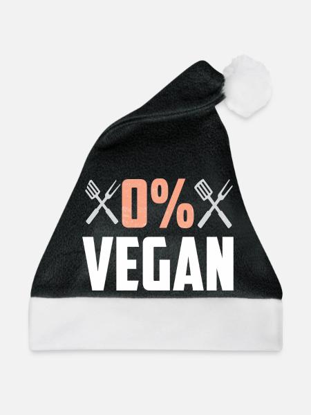 0 Prozent vegan - Weihnachtsmütze - Schwarz/Weiß