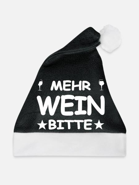 Wein - Weihnachtsmütze - Schwarz/Weiß - Vorne