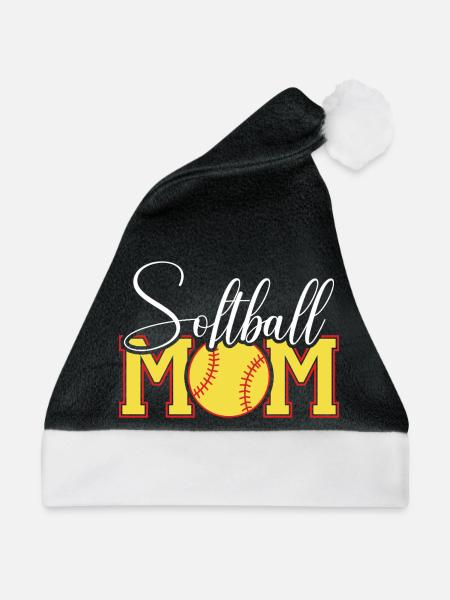Softball Mama Emblem - Weihnachtsmütze - Schwarz/Weiß - Vorne