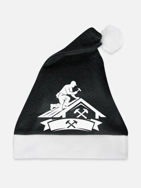 Dachdecker Meister Motiv - Weihnachtsmütze - Schwarz/Weiß