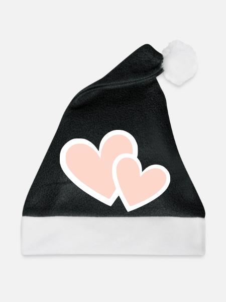 Valentinstag Pink Heart, Valentinstag - Weihnachtsmütze - Schwarz/Weiß