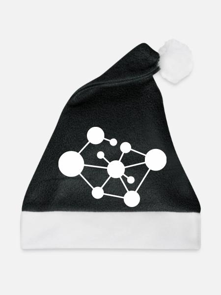 Molekül Netzwerk Verbindung - Weihnachtsmütze - Schwarz/Weiß - Vorne