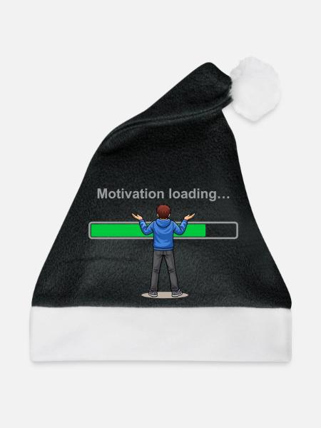 Motivationslade... Bitte warten Sie - Weihnachtsmütze - Schwarz/Weiß