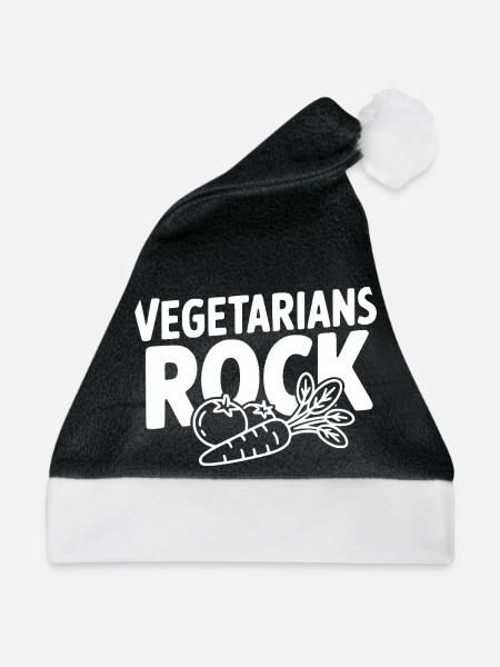 Vegetarians Rock - Weihnachtsmütze - Schwarz/Weiß - Vorne