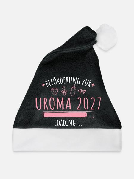 Beförderung zur Uroma 2027 lädt - Weihnachtsmütze - Schwarz/Weiß