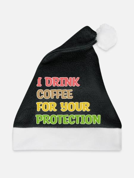 Kaffee Trinken Statement Kaffeetrinker Humorvoll - Weihnachtsmütze - Schwarz/Weiß