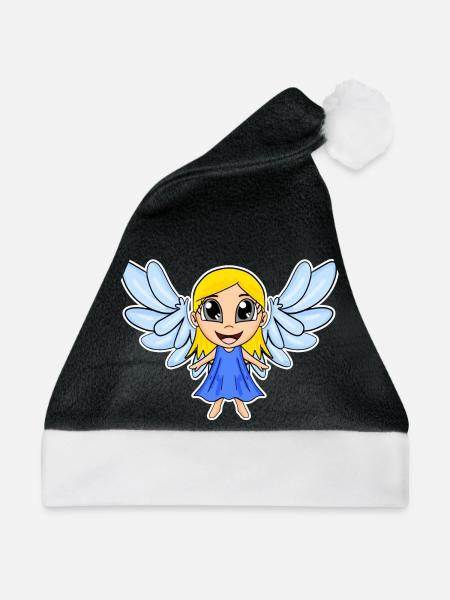 Engel Mädchen Flügel - Weihnachtsmütze - Schwarz/Weiß