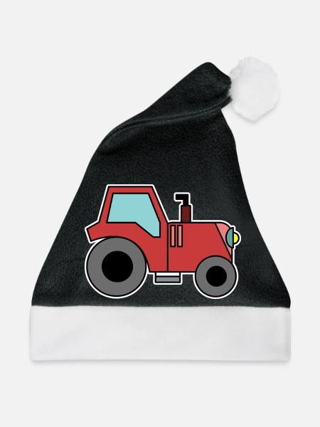 Landleben Traktor Bauernhof Kraftfahrzeug Landwirt - Weihnachtsmütze - Schwarz/Weiß - Vorne