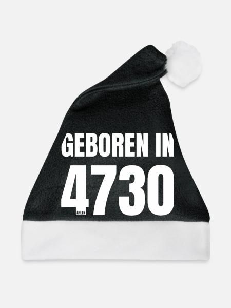 Design 18 – Geboren in 4730 - Weihnachtsmütze - Schwarz/Weiß