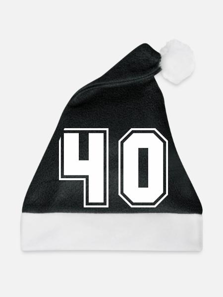 Sportliches Zahlendesign 40 Geburtstag - Weihnachtsmütze - Schwarz/Weiß